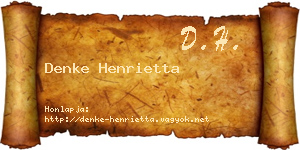 Denke Henrietta névjegykártya